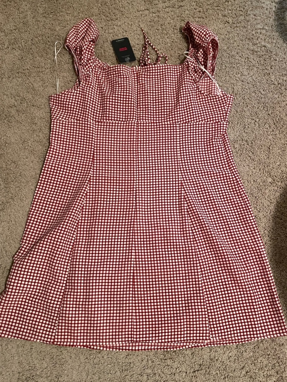 LEVIS Red Gingham Sleeveless Kids Dress - Picture 2 of 8